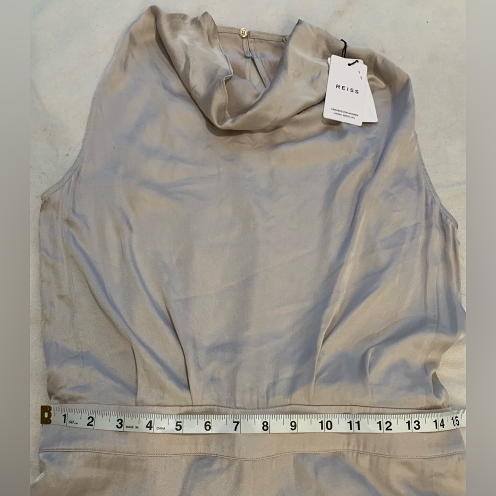 Reiss Rose Sleeveless Cowl Neck Jumpsuit Size 8 Neutral/Light Gray NWT - Picture 12 of 16